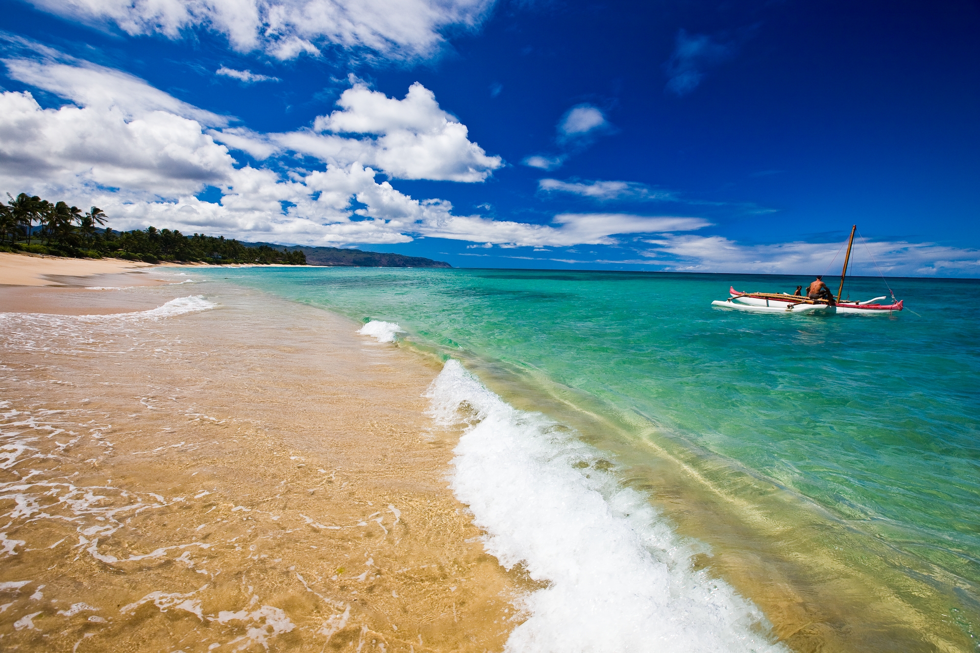 Download this Spotlight Hawaii Canoe Off Shore The Hawaiian Islands picture